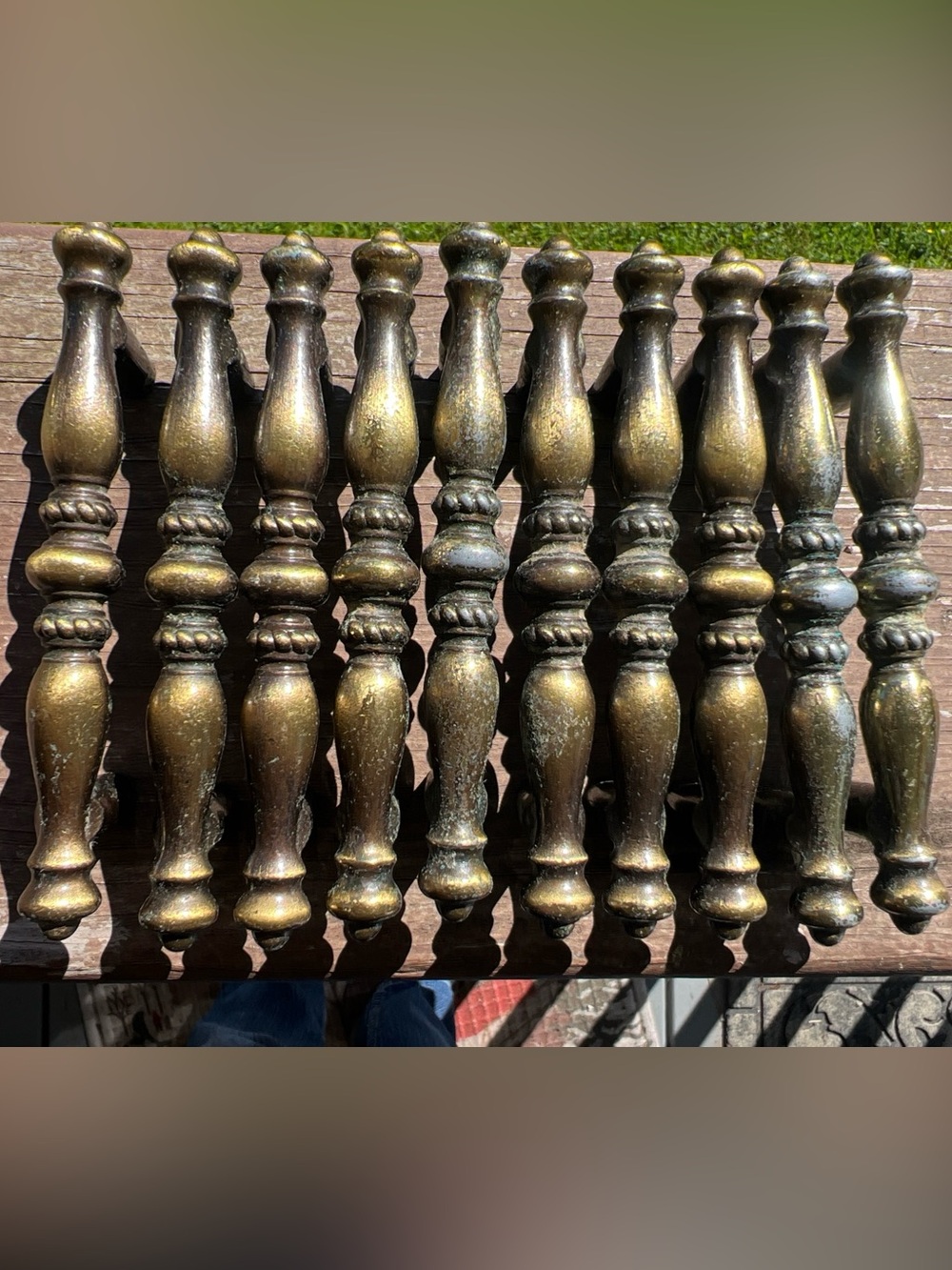 Set of 10 Vintage Ornate Spindle -Style Brass Drawer Pulls 4-1/2” Amerock